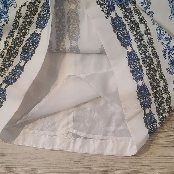 Laundry by Shelli Segal Blue and White Midi Pencil Skirt Size 8 EUC - Picture 4 of 11